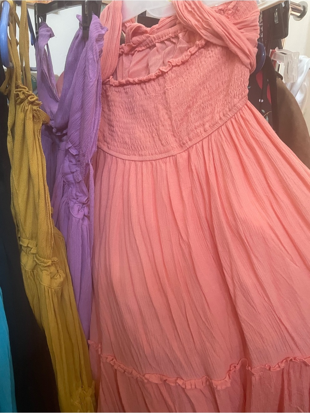Large Summer Dresses Coral, Lavender, Mustard, Black, Turquoise, + Grey XL - Picture 2 of 7